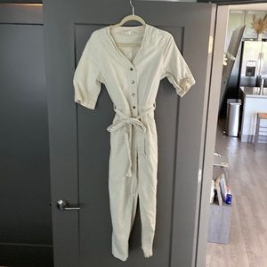Mid sleeve floor length jumpsuit
